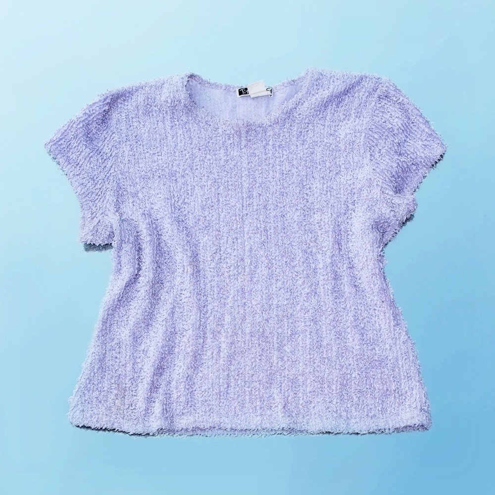 90s vintage, fuzzy, lilac, shag top by Tiff Tiff